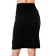 Черная трикотажная юбка с двумя разрезами и заклепками