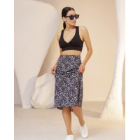 Черно-белая принтованная юбка