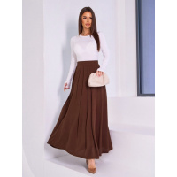 Темно-коричневая юбка со сборками