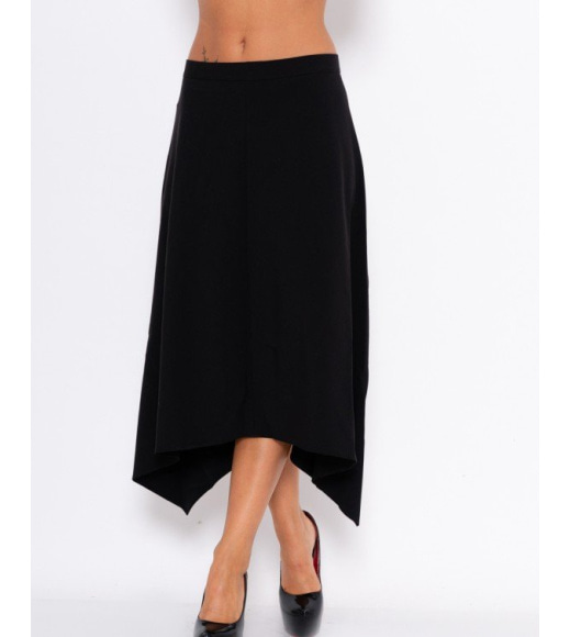 Расклешенная асимметричная юбка черного цвета