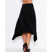 Расклешенная асимметричная юбка черного цвета