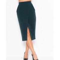 Зеленая юбка-карандаш с запахом