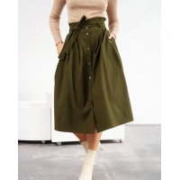 Юбка цвета хаки на пуговицах