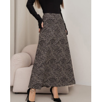 Черно-бежевая юбка в бельевом стиле