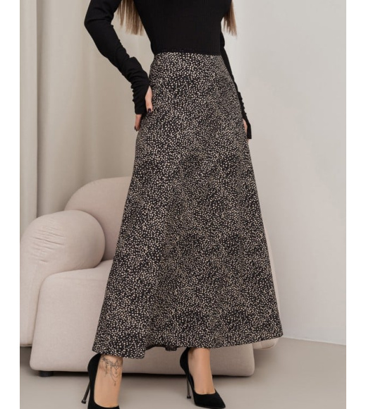Черно-бежевая юбка в бельевом стиле