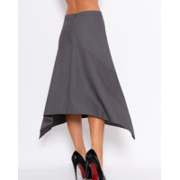 Расклешенная асимметричная юбка серого цвета
