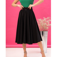 Черная расклешенная юбка-солнце