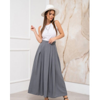 Серая текстурированная юбка со сборками