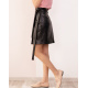 Черная кожаная юбка на запах