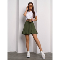 Короткая юбка цвета хаки с клиньями