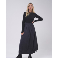 Серая вельветовая юбка с карманами