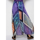 Фиолетовая полупрозрачная шифоновая юбка с орнаментом, плиссировкой и нижней непрозрачной юбкой