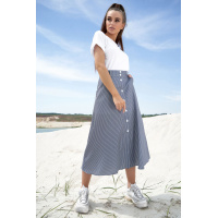 Синняя юбка с белыми полосками и пуговицами Seventeen 1343.4171