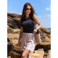 Бежевая шелковая мини юбка