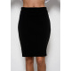 Черная классическая юбка с небольшим разрезом сзади